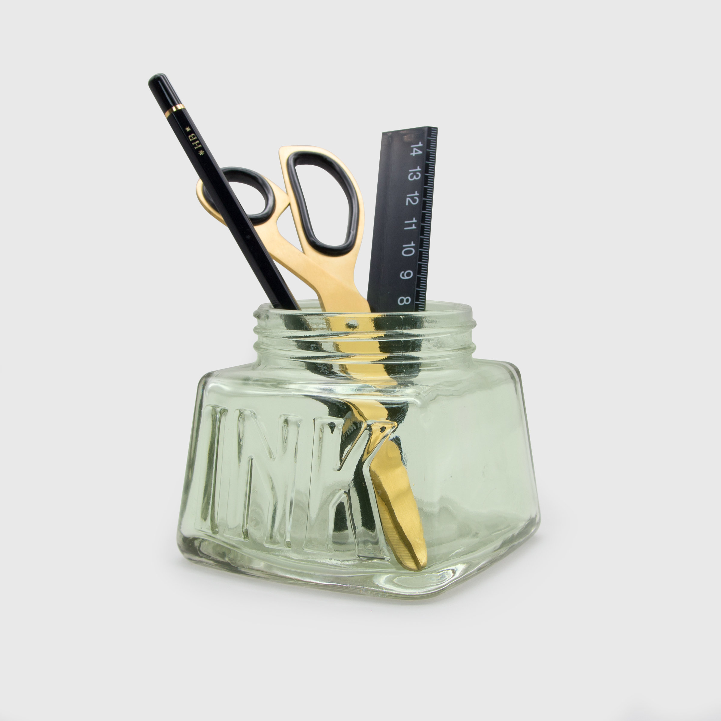 Glass Ink Pot Pen Pot Holder 