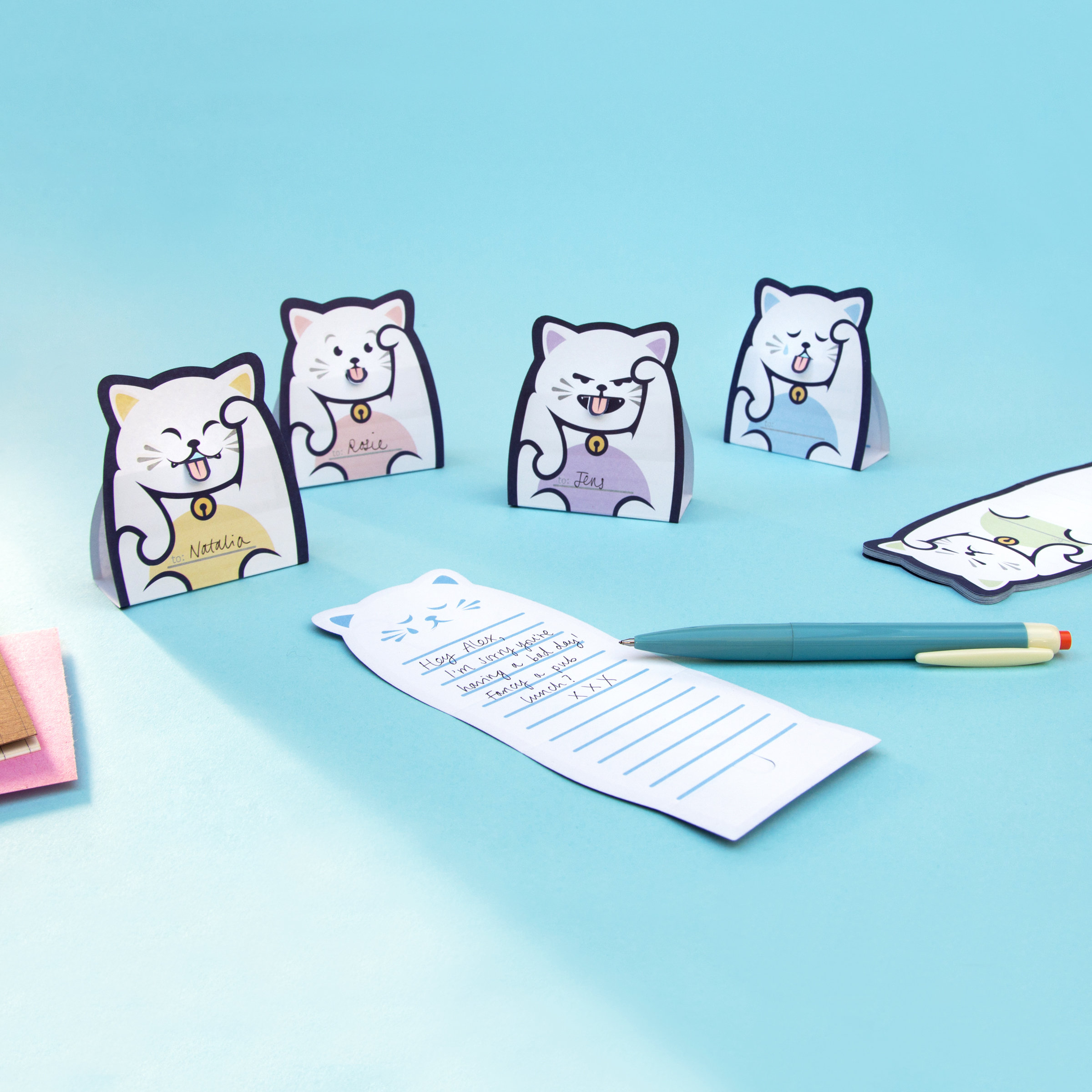 Cat Shaped Memo Pads With Different Expressions 