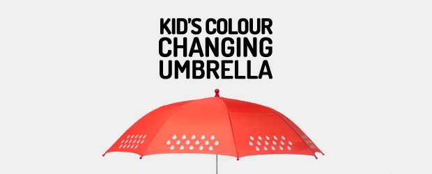 Suck UK Kids Colour Change UmbrellaLightweight & WeatherproofRed 