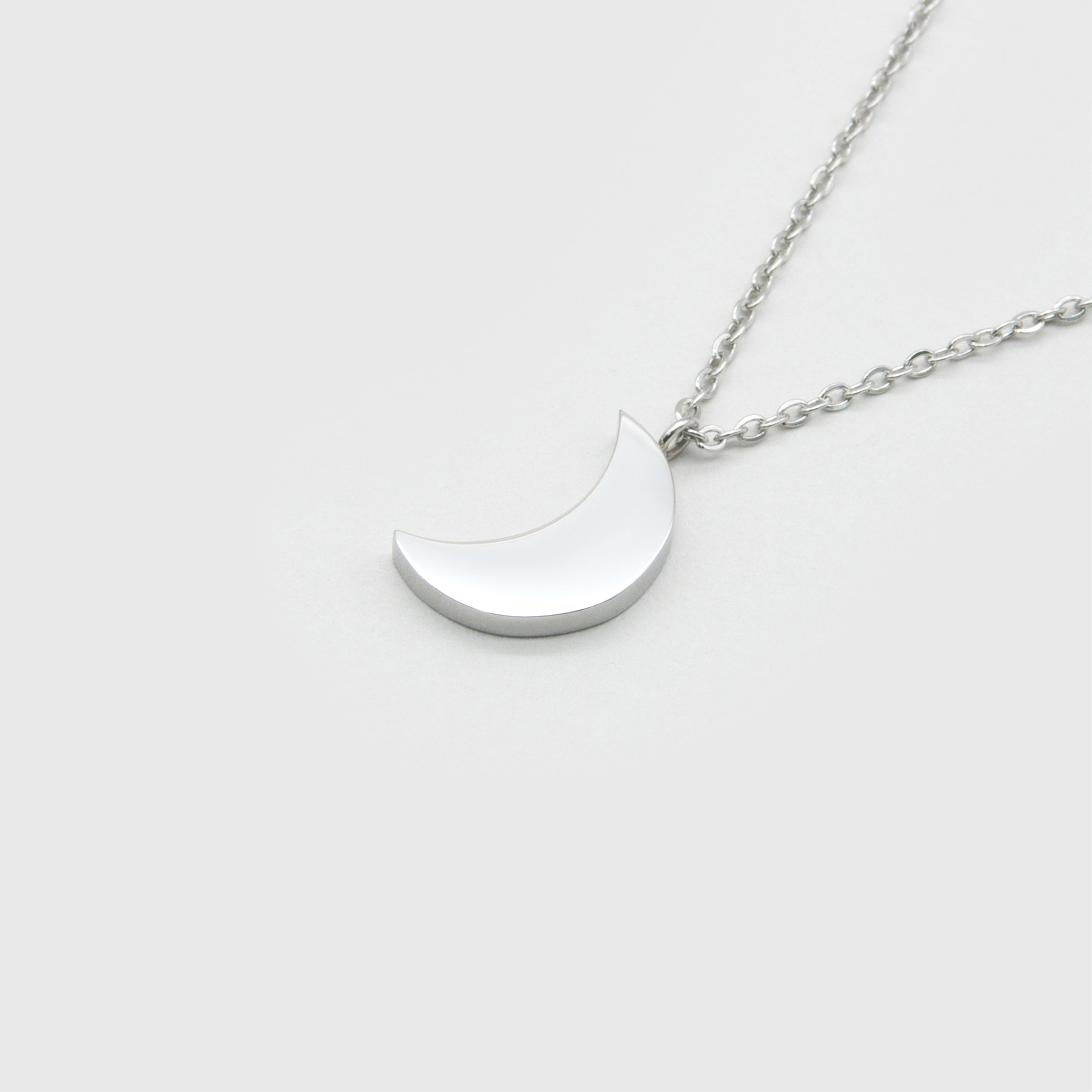 Kuku silver crescent moon necklace