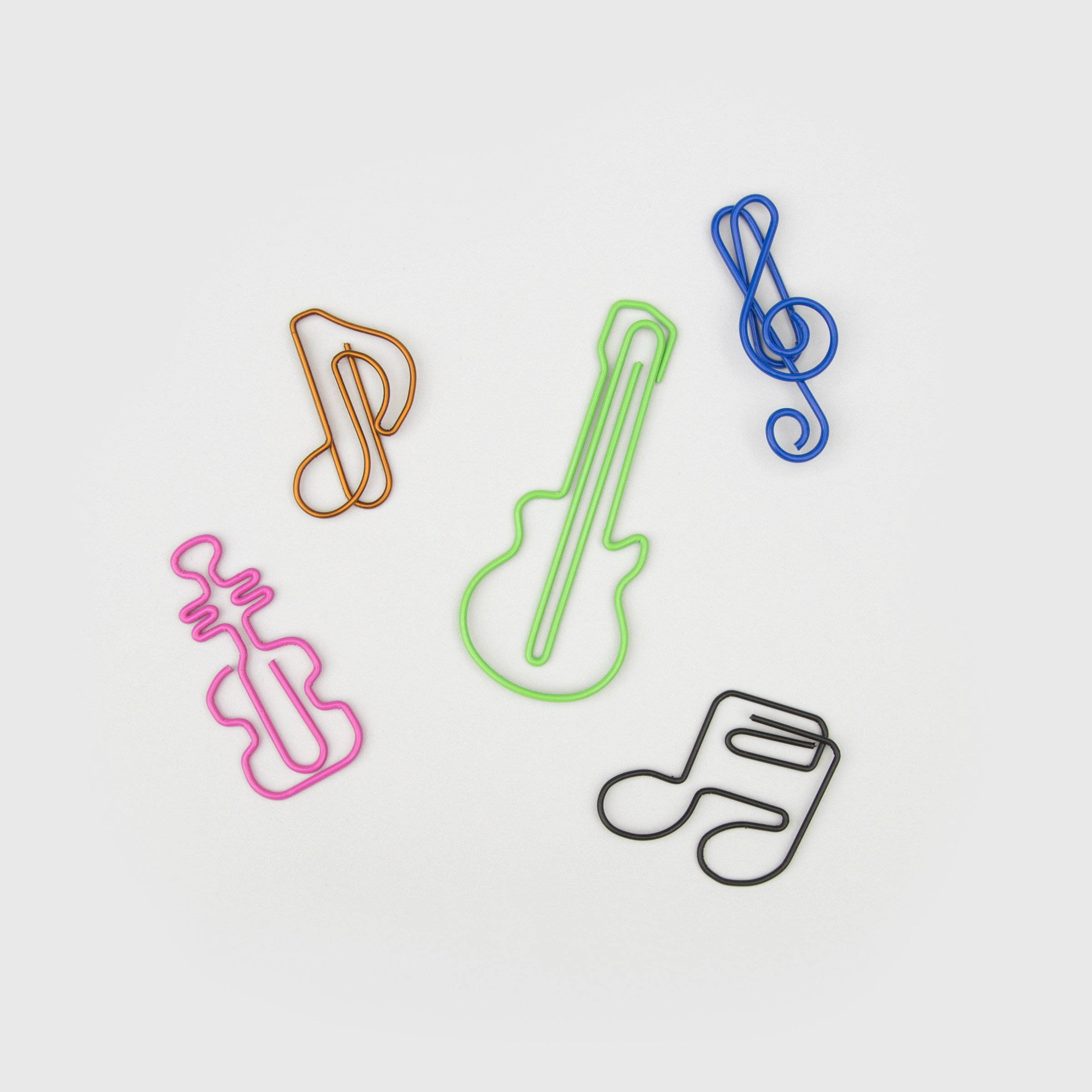 Colourful music paper clips