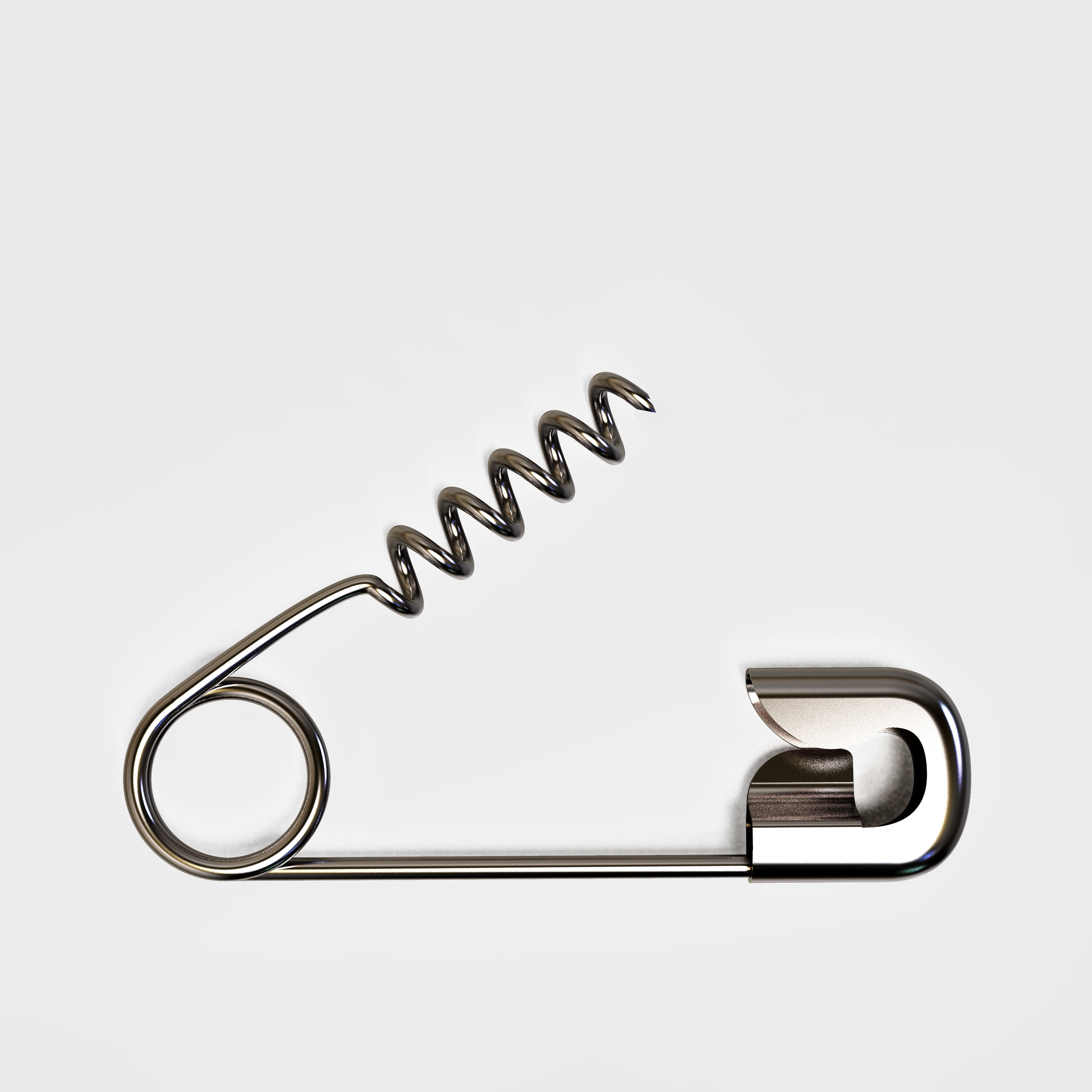 Safety Pin Corkscew Bottle Opener