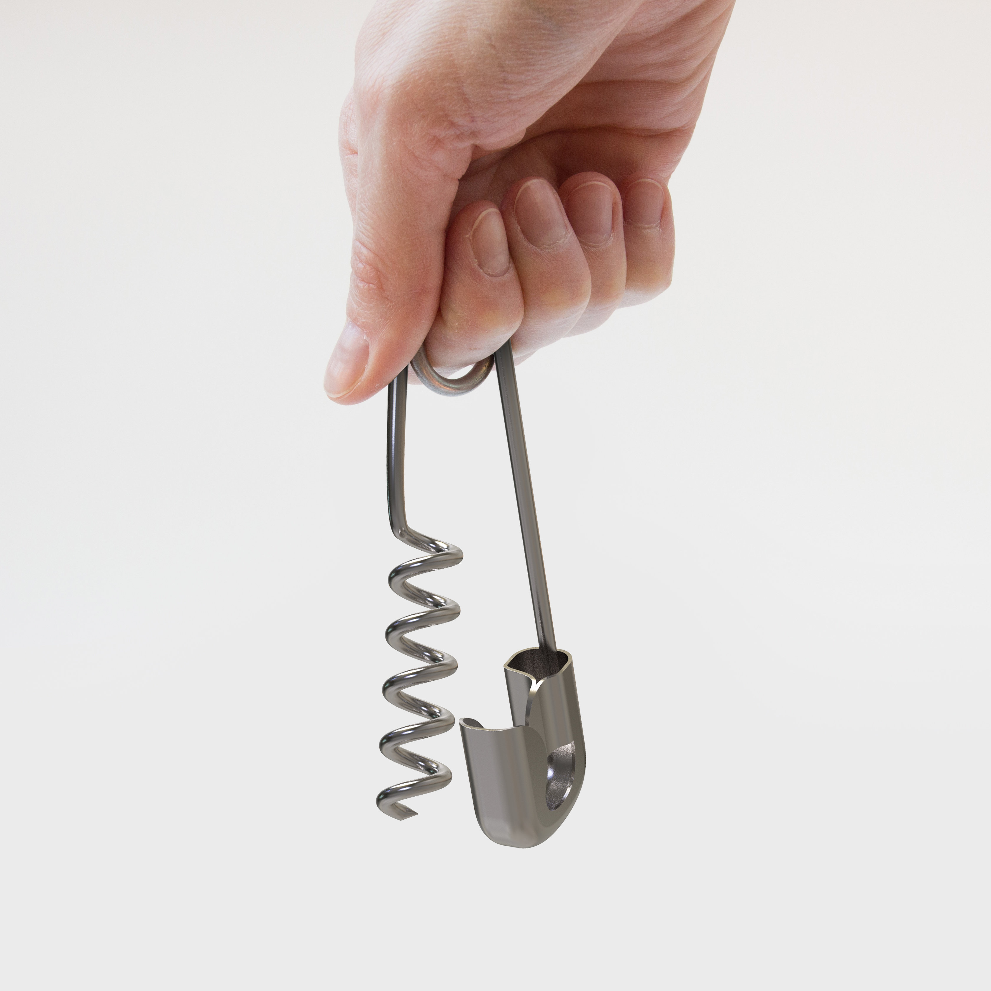 Safety Pin Cork Screw