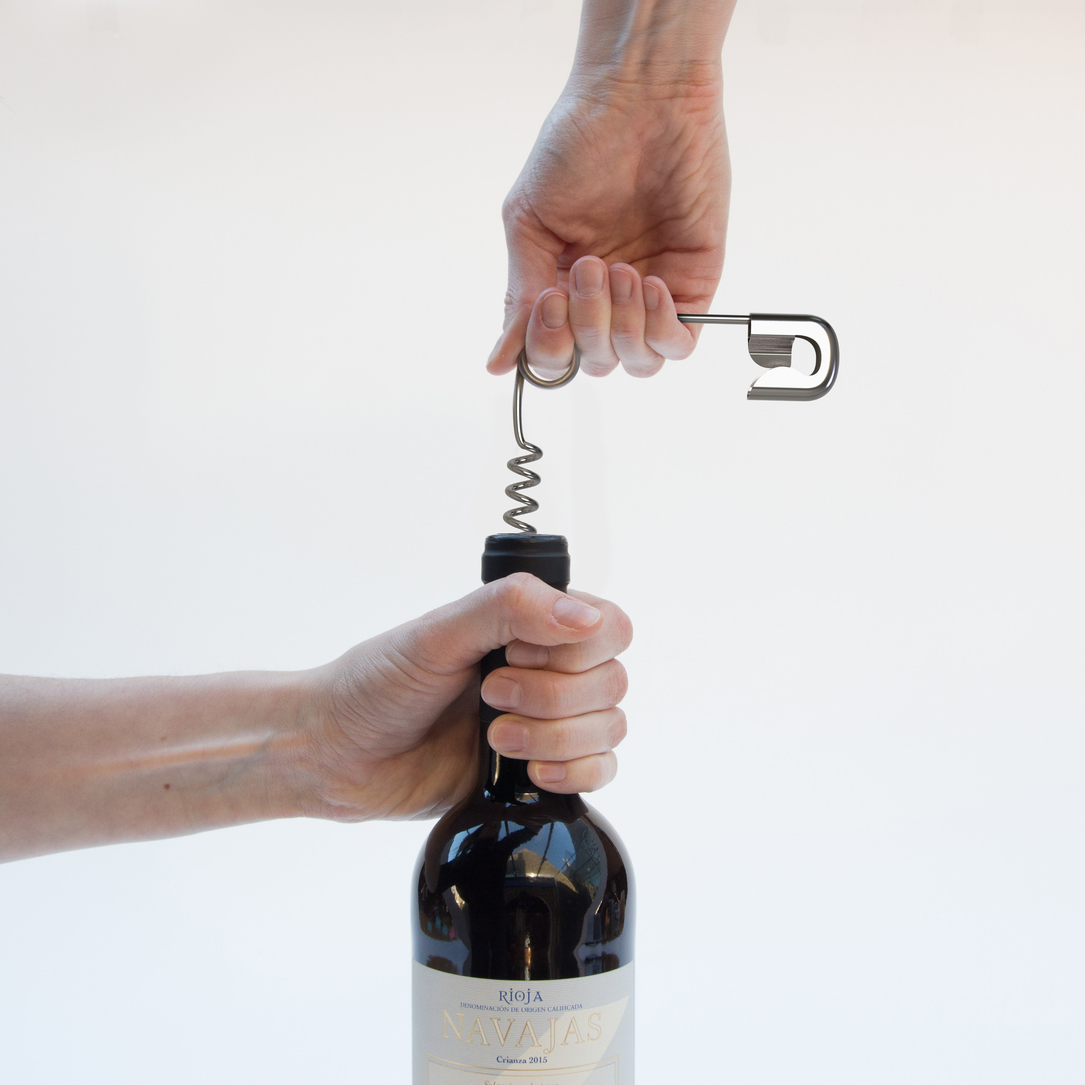 Safety Pin Opening Wine Bottle