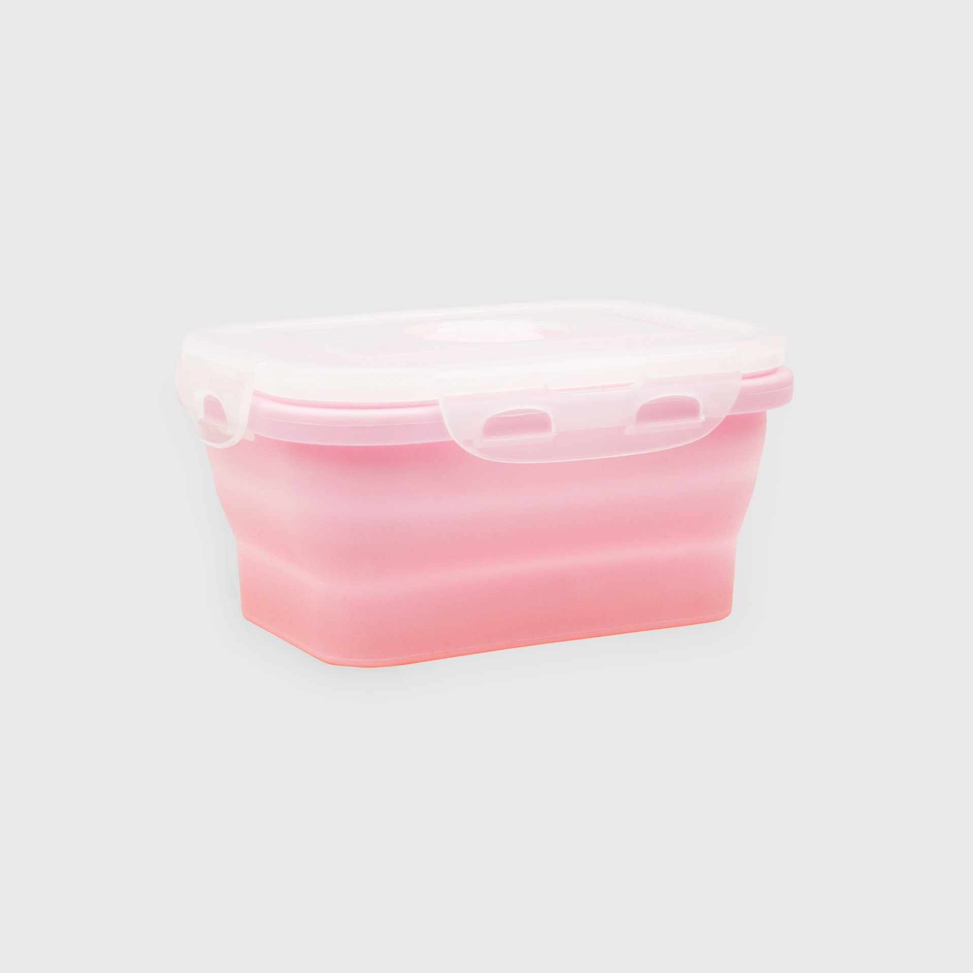 Collapsible silicone lunchbox in pink