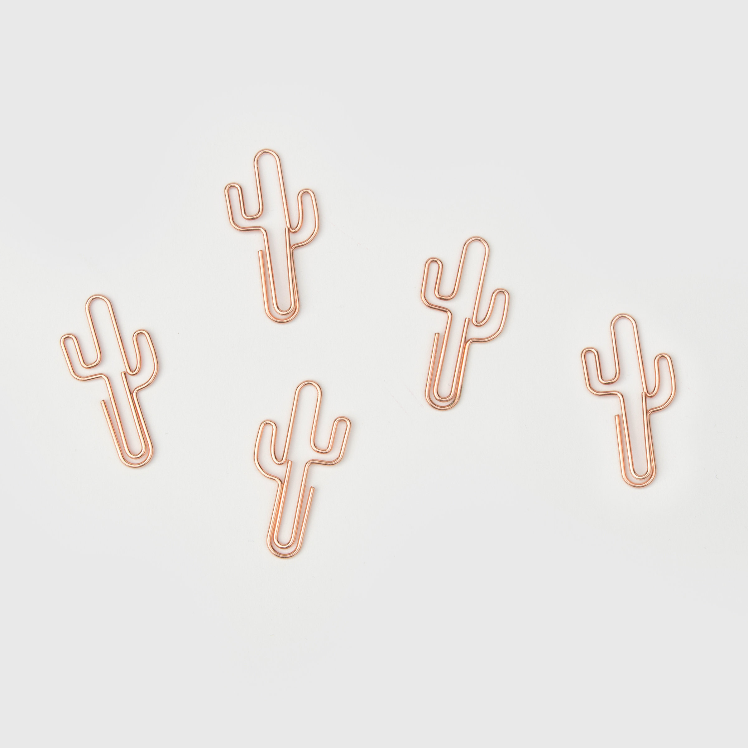 Rose gold cactus paper clips