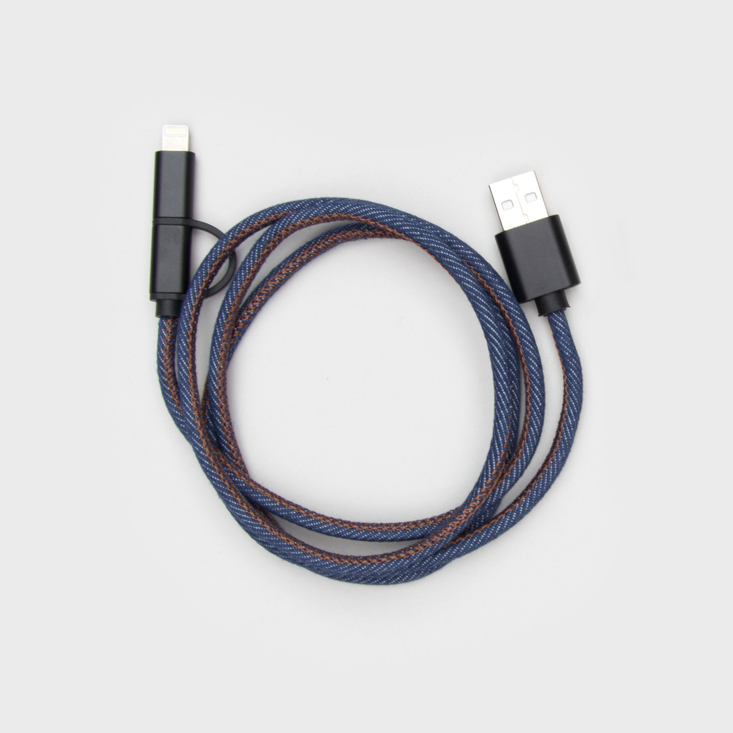 USB phone charging cable in denim USB phone charging cable in denim