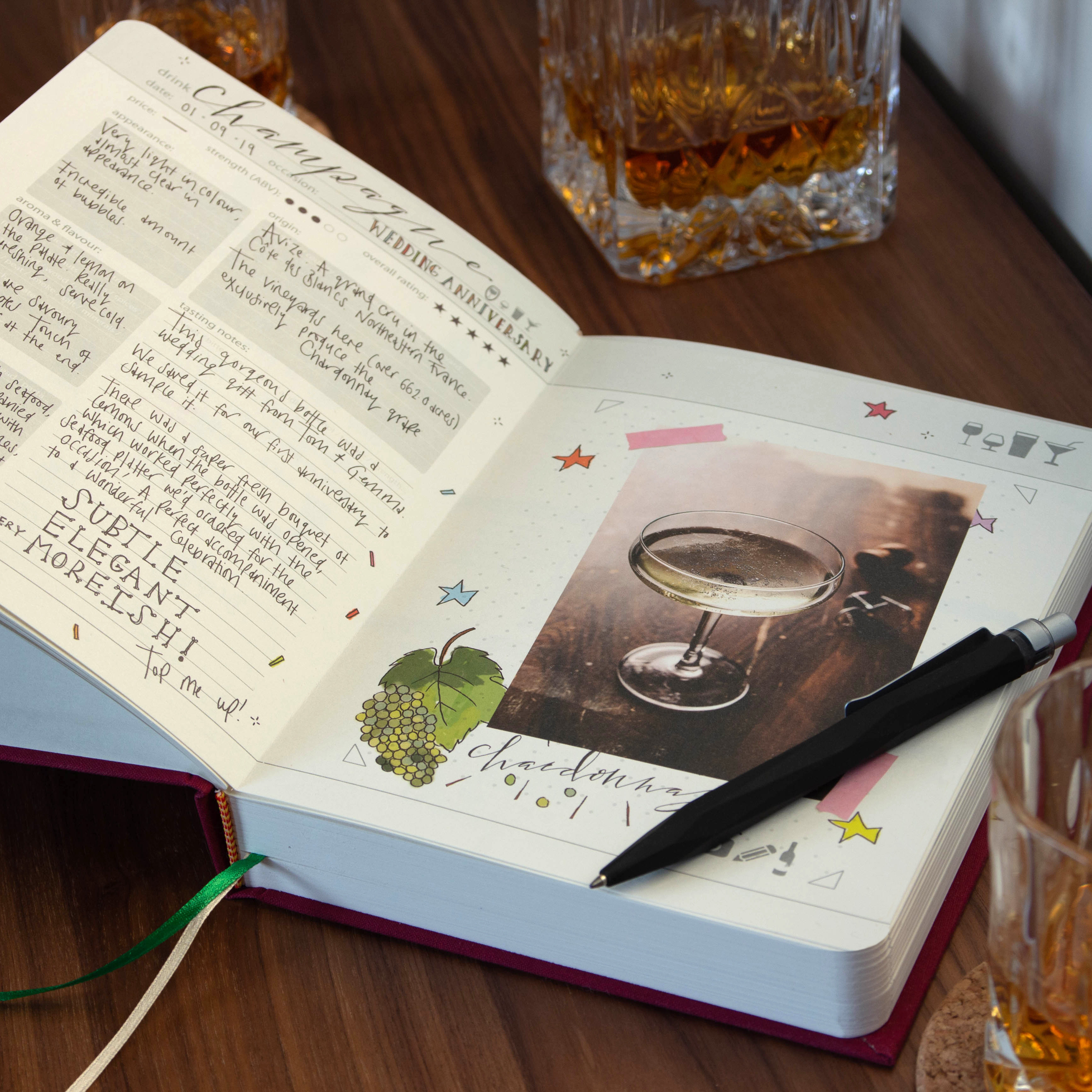 Drinks journal for recording your favourite beverages