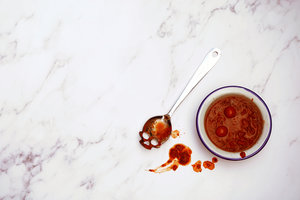 Red Pasta Sauce Spillage