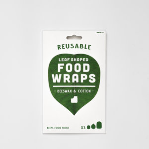 Pack of 3 Leaf Shaped Food Wraps