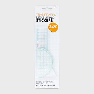 pack of clear stickers that are clear with measurements