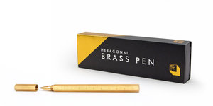 Hexagonal Pen With etched Ruler on the side