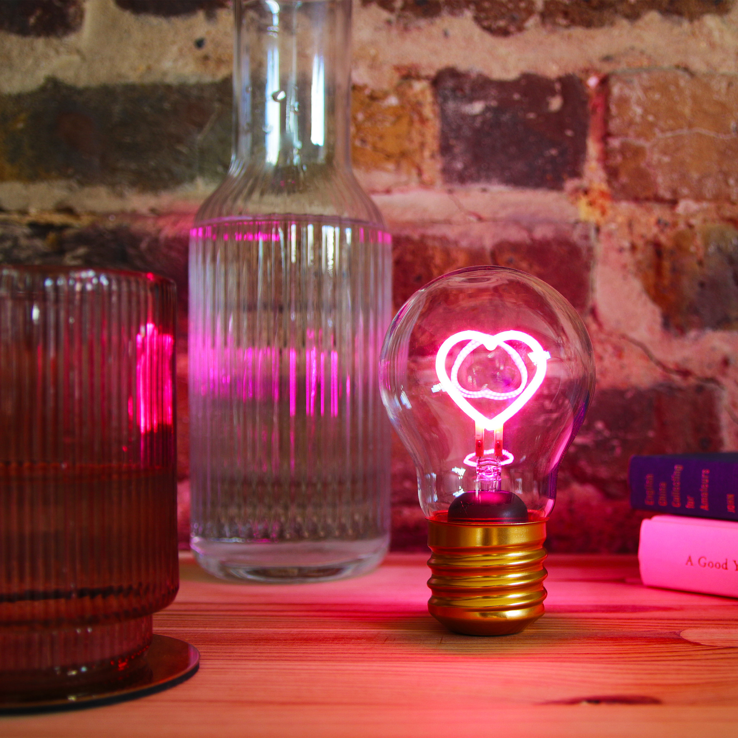 Battery Powered Pink Lightbulb