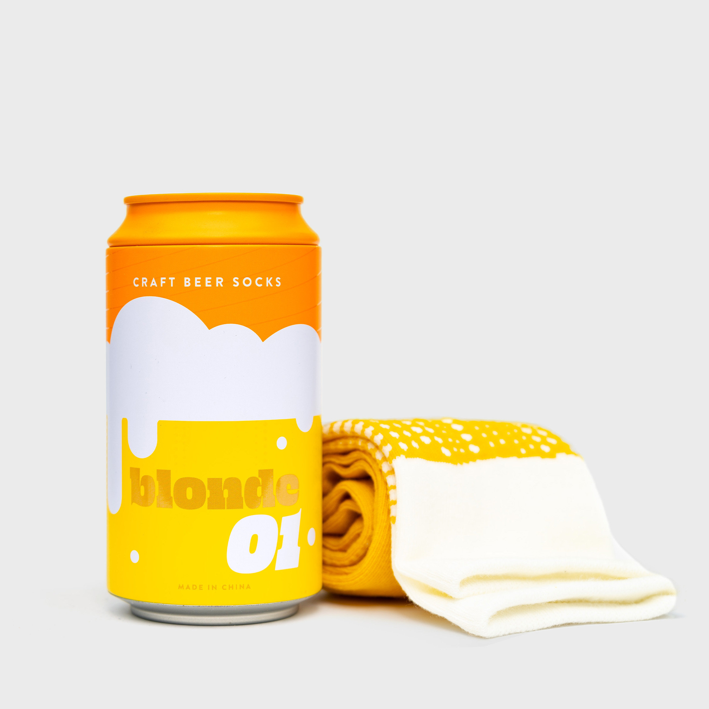 Blond Beer Socks in Can