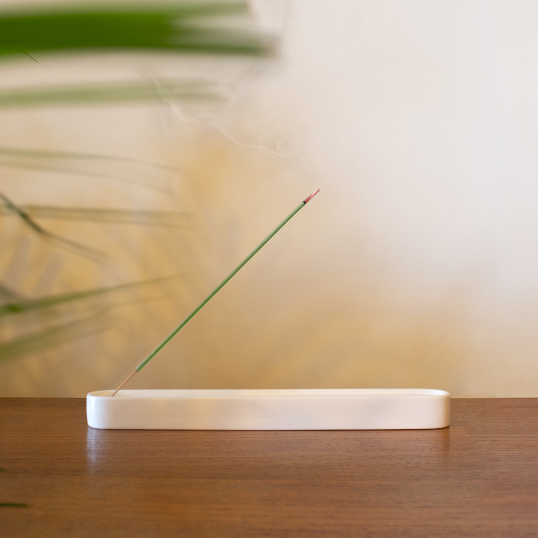 Calm Club White Ceramic Incense and Holder