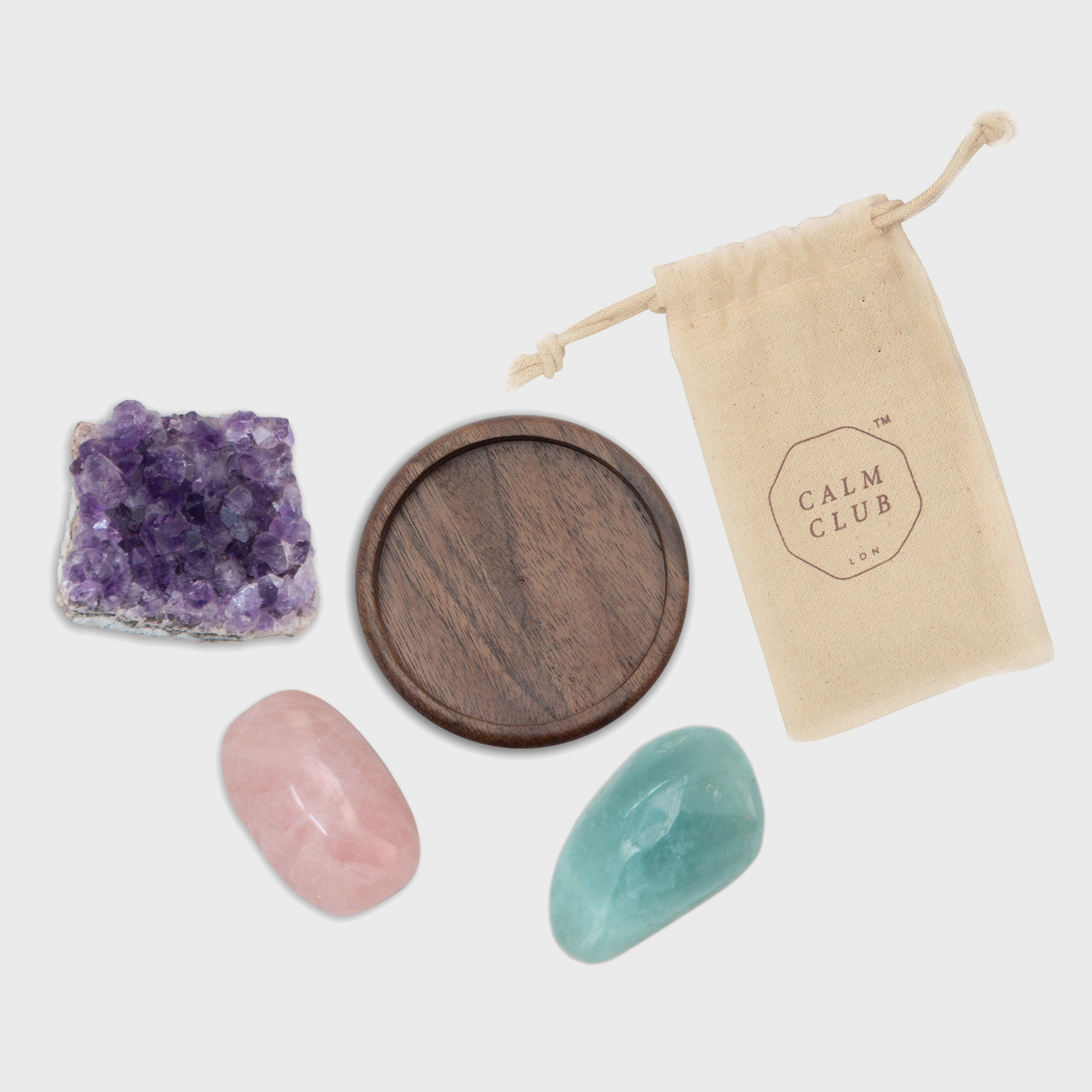 Calm Club Relaxation healing stones set contents