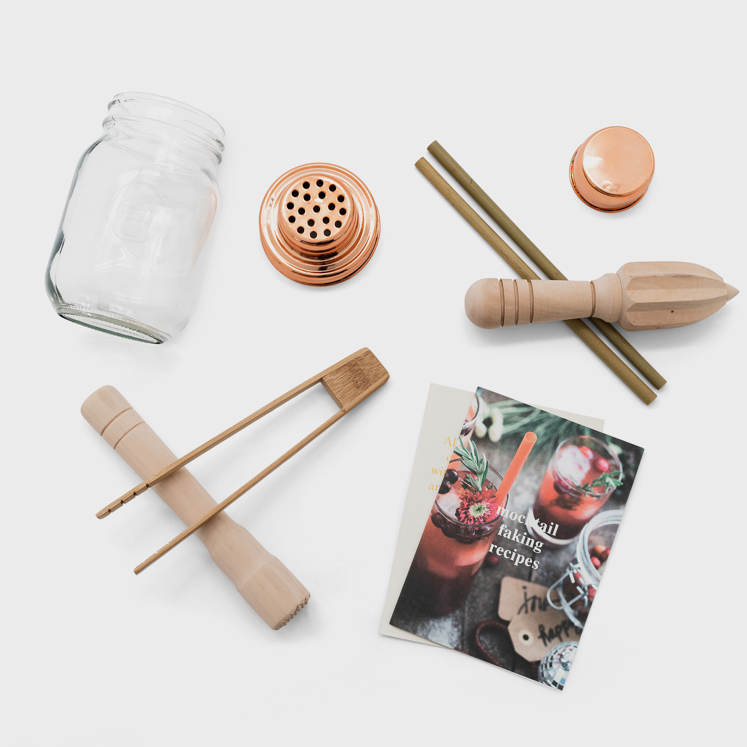 Calm Club Non-alcoholic cocktail making kit Content