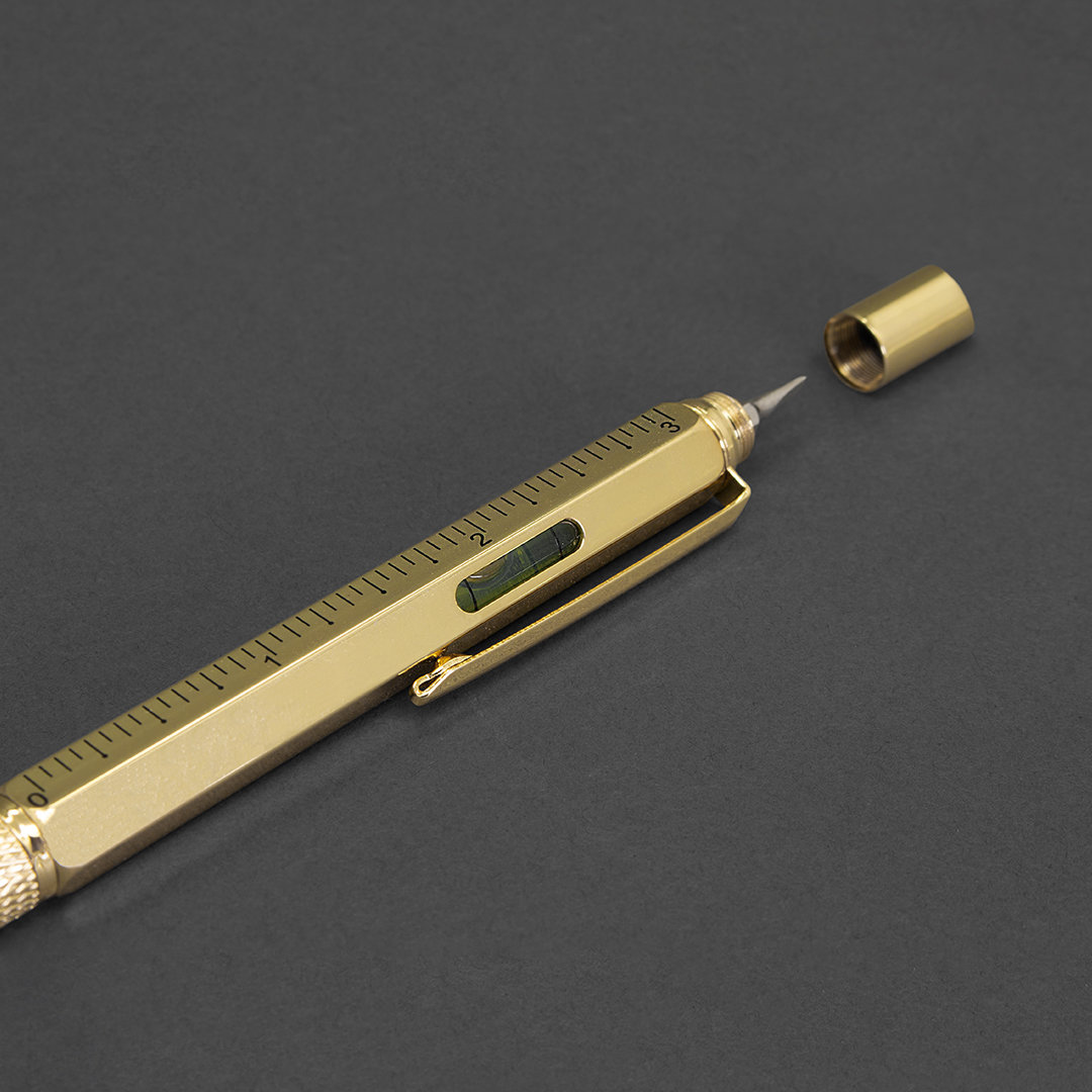 Brass Pen Screwdriver Level