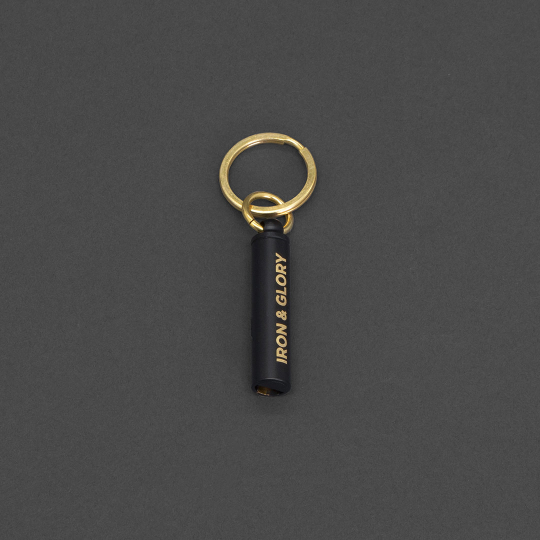 Black Iron & Glory Survival Whistle Keychain