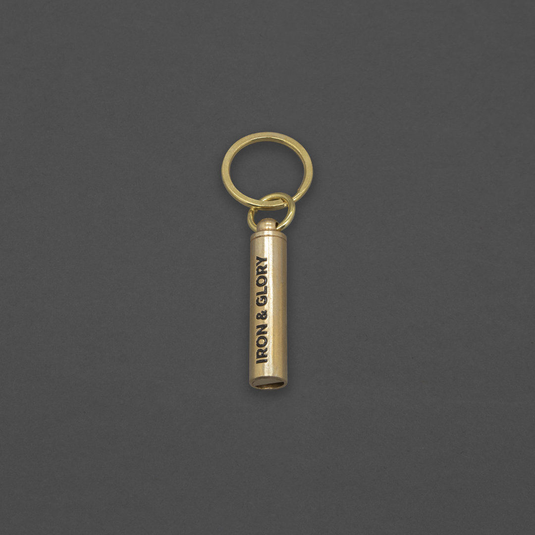 Iron & Glory Brass Survival Whistle Keychain (Luckies)
