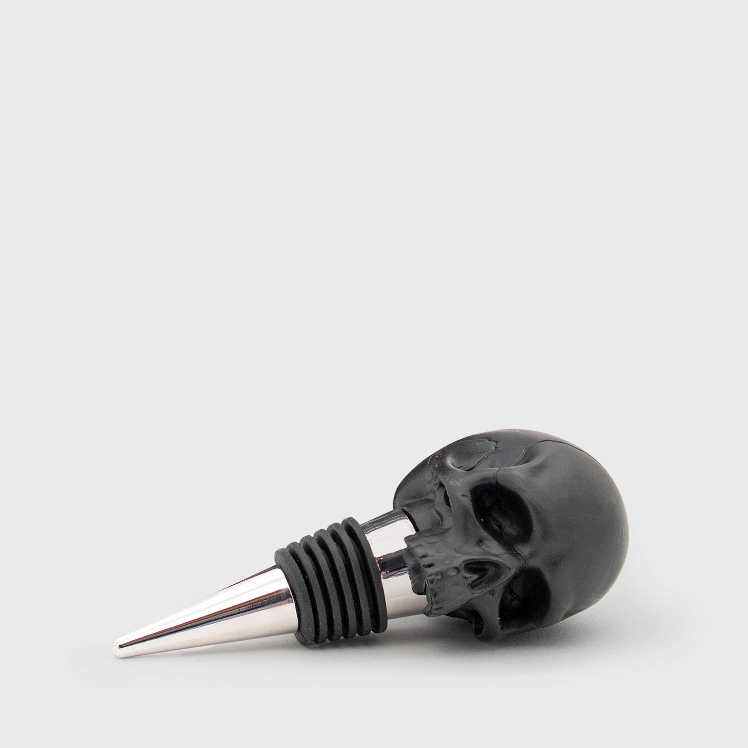 Black Skull Bottle Stopper