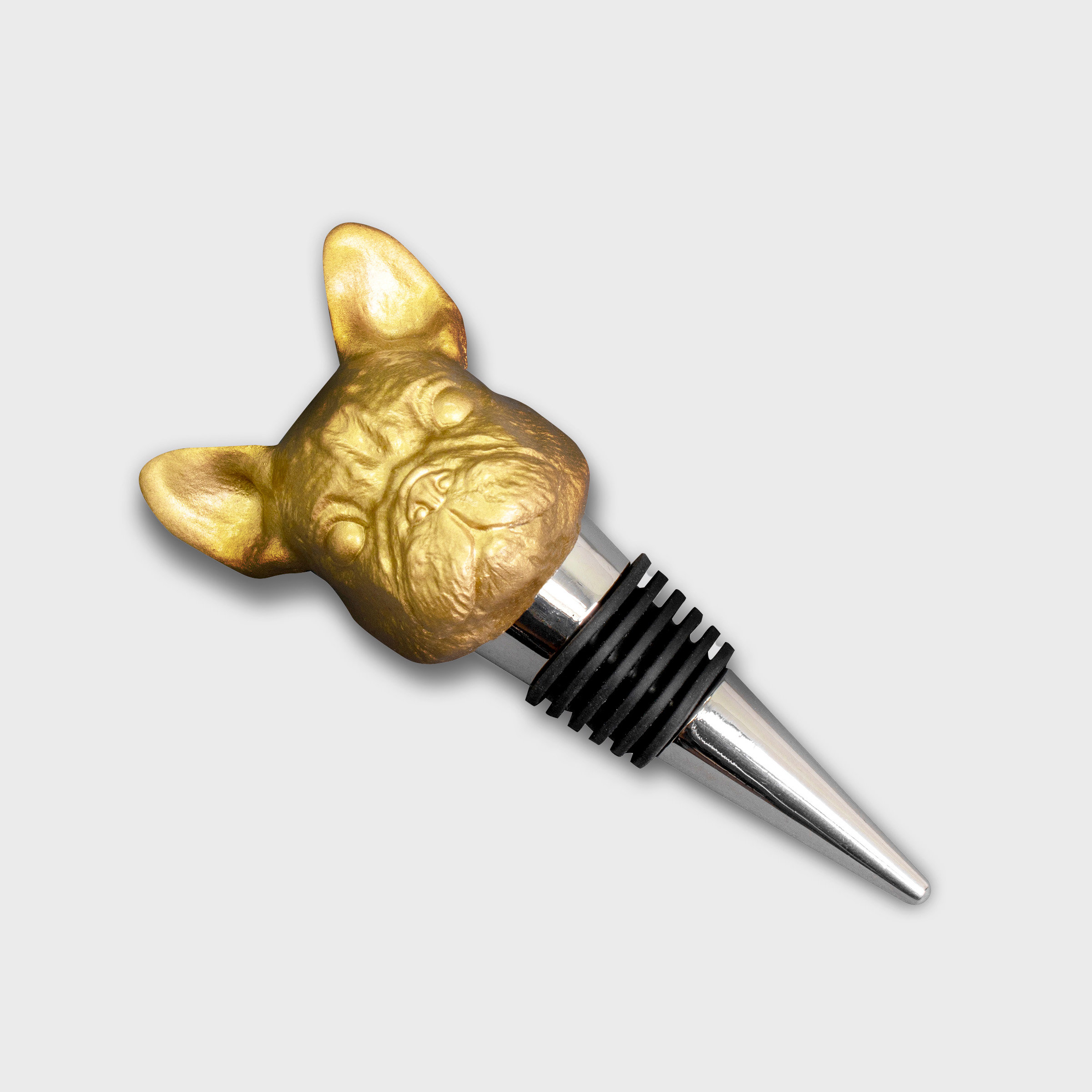 Gold Bulldog Bottle Stopper