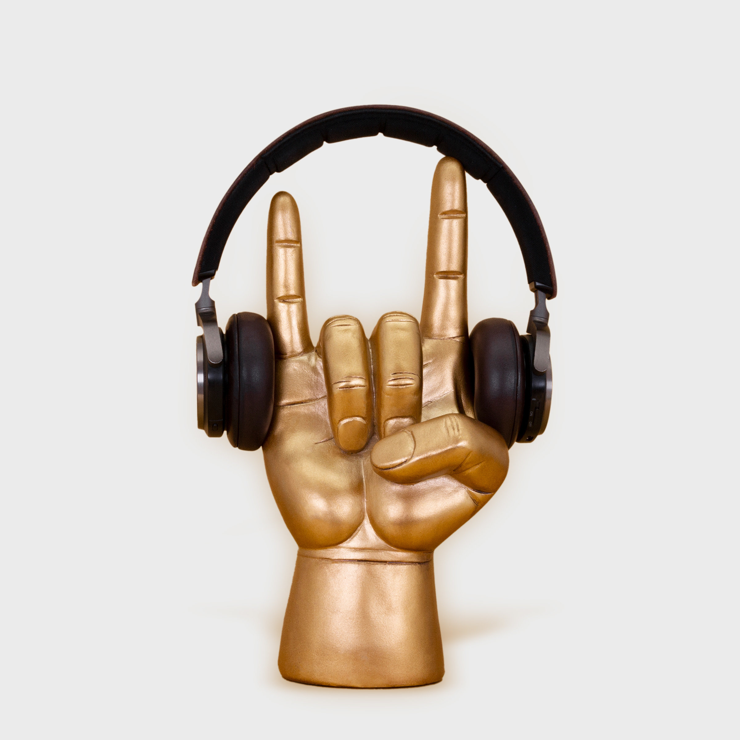 Gold Rock On Gold Headphone Stand