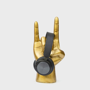 Gold rock-hand-organiser-headphone-stand