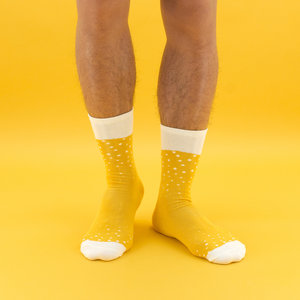 2 yellow lager socks