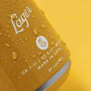 Close up of lager can