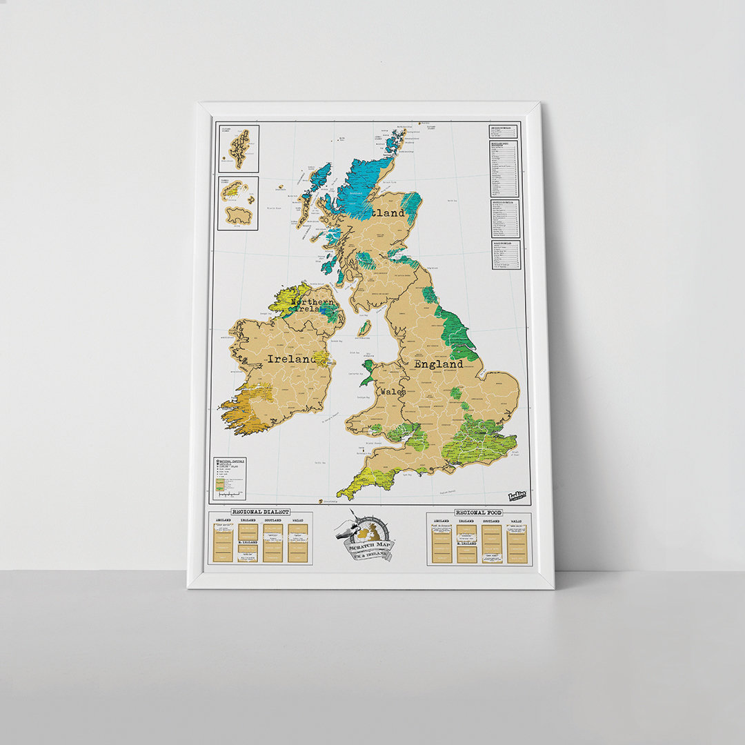 Framed UK Scratch Map