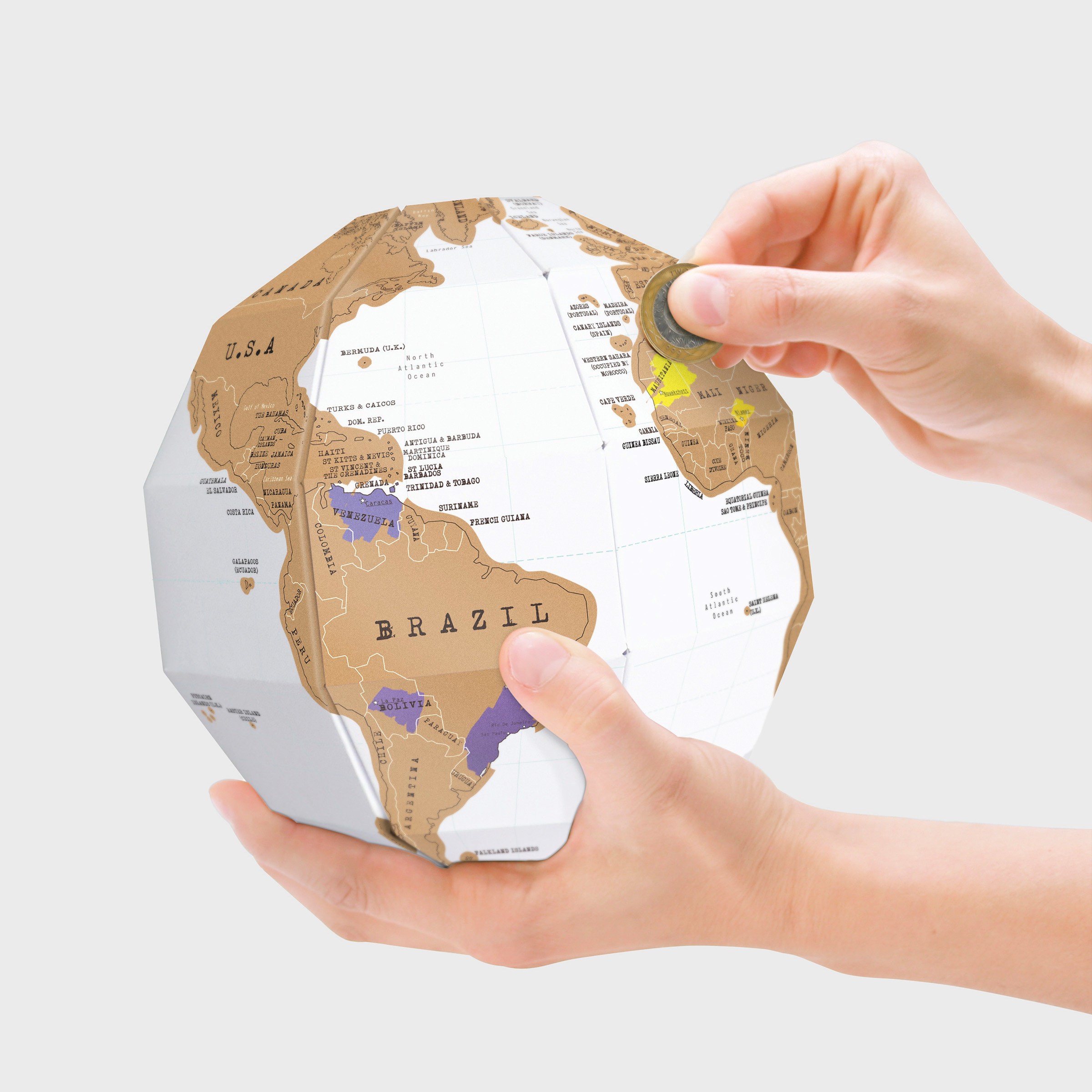 Fold your own Scratch Off Globe