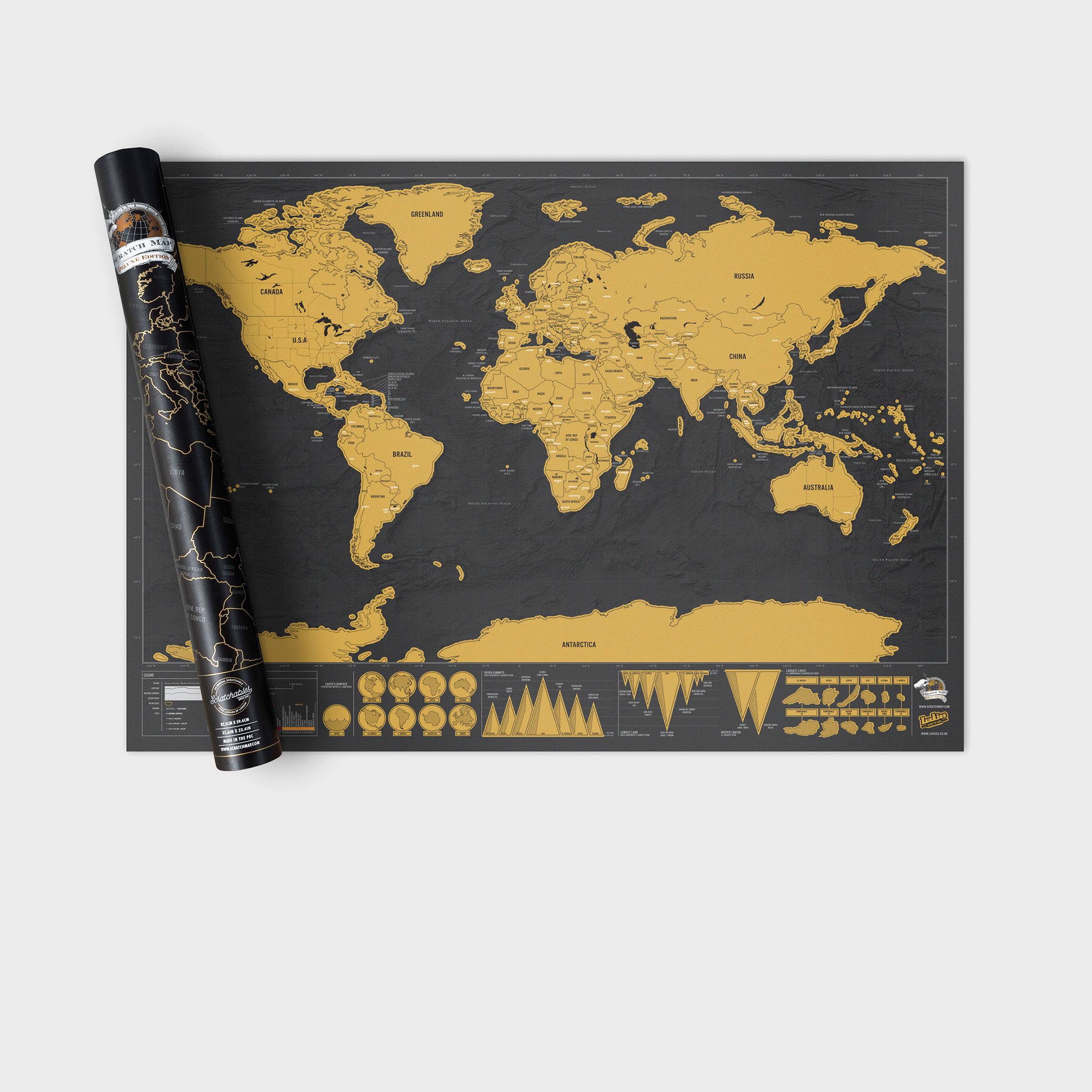 Deluxe Scratch Map by Luckies of London