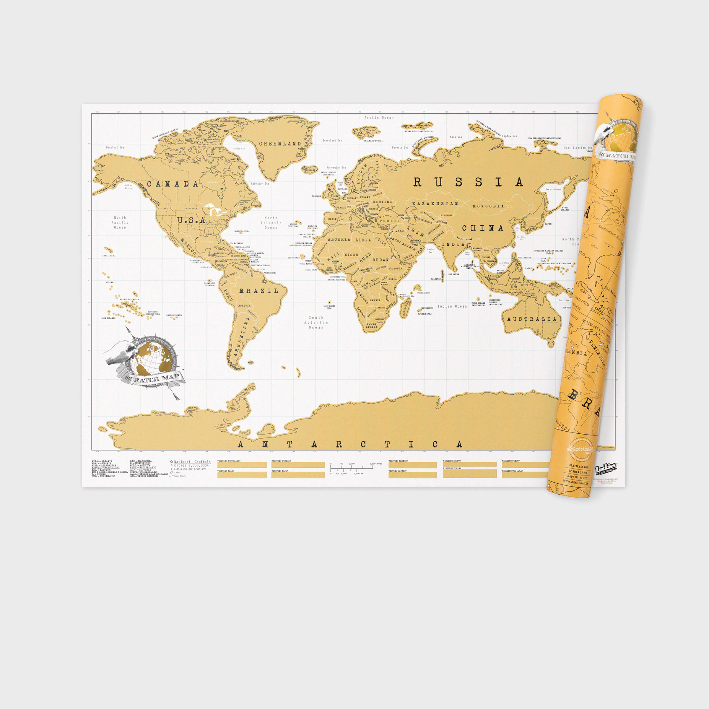 luckies travel scratch map