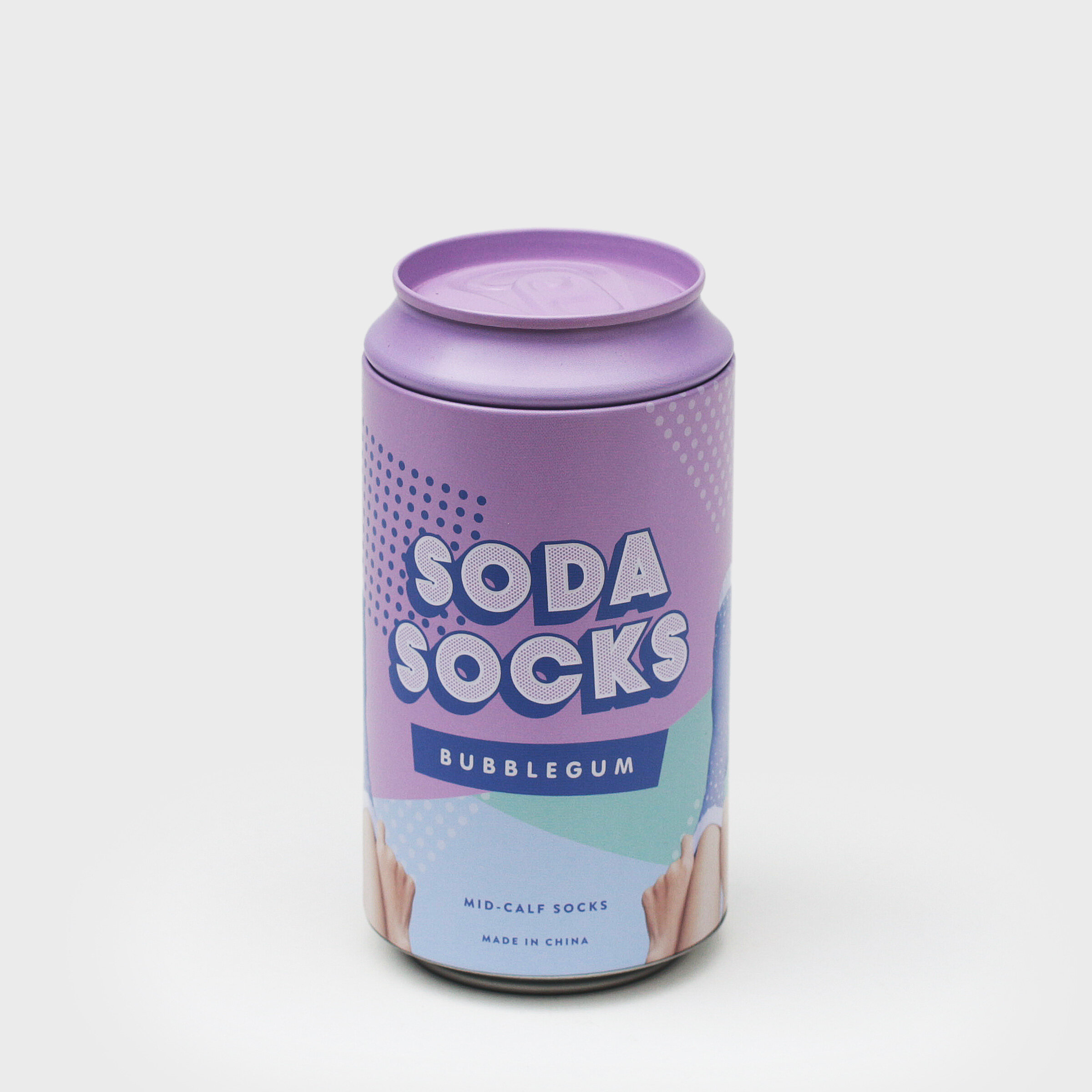 Bubblegum Soda Socks in a can