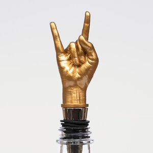 Bottle Stopper, Gold, Wine, Drink, Rock, Hand