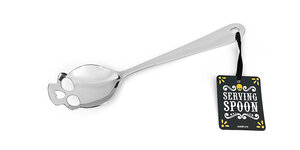 Large Skull Shaped Serving Spoon in Stainless Steel