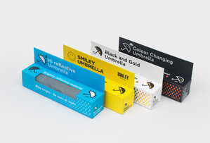 Range of cool umbrellas - in matching packaging