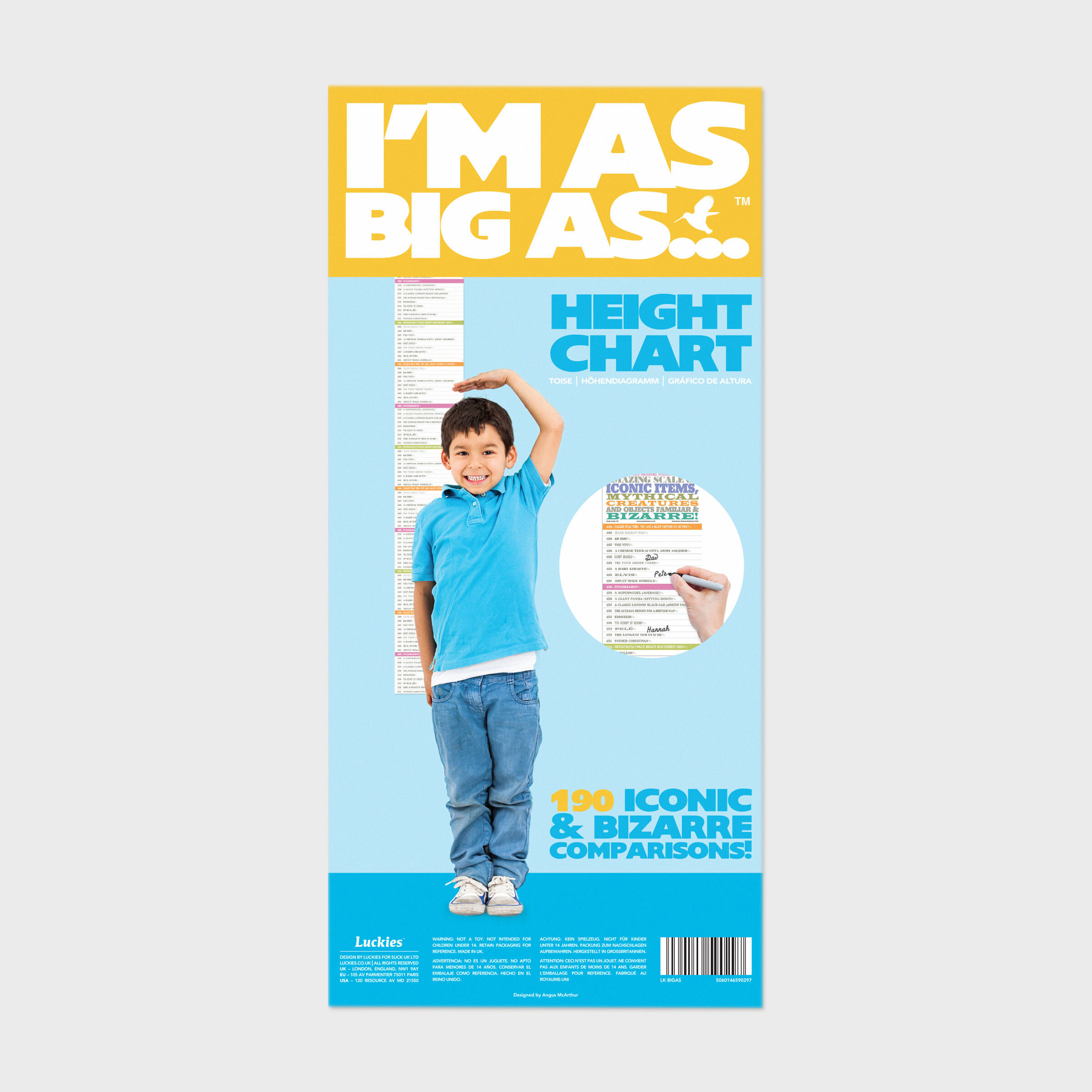 I'm As Big As - Height Chart packaging