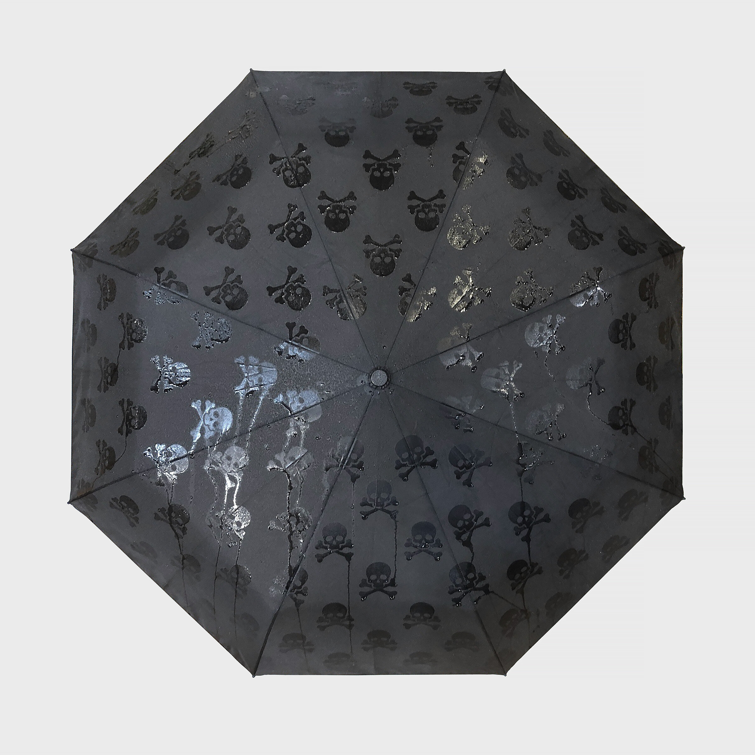 Wet Umbrella with Skulls