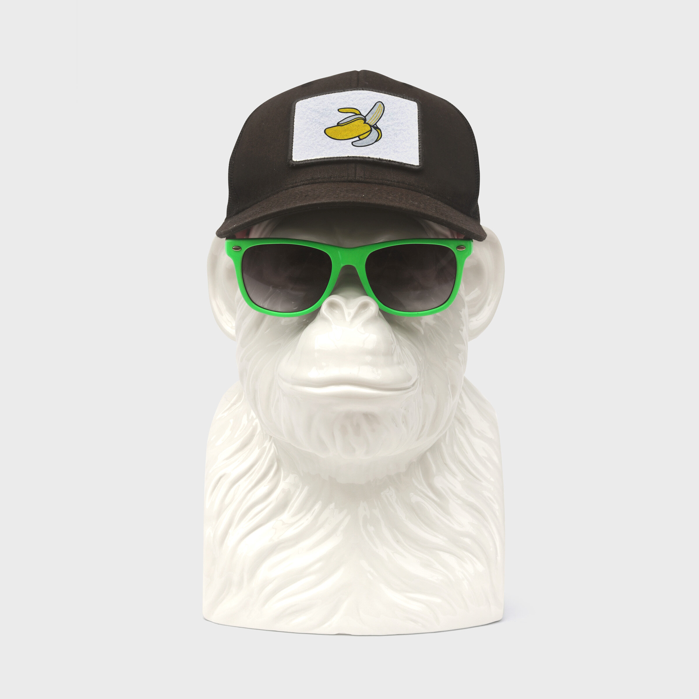 chimp with shades and cap