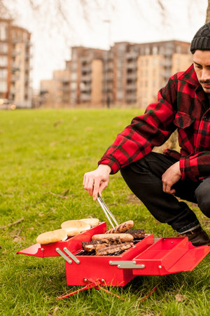 Outdoor cooking on a portable BBQ