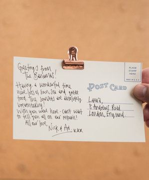 novelty push pins with postcard