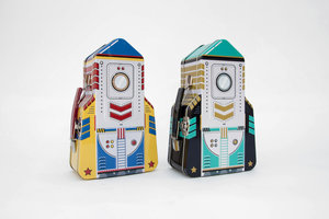 Pair of Rocket Shaped Lunch Boxes