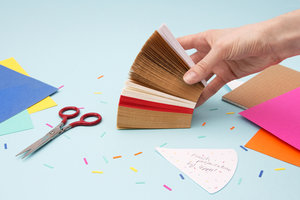 Stack of paper shaped like a cake