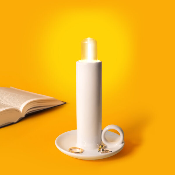 candle light, light, candle, decor, ceramic,, cordless, vase, lightbulb, gift, ideas, home, trinkets, book