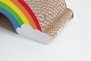 Corrugated cardboard rainbow for cats