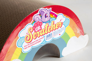 Colourful rainbow cat scratcher 