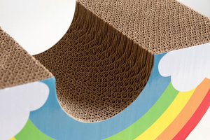 Rainbow design cat scratcher