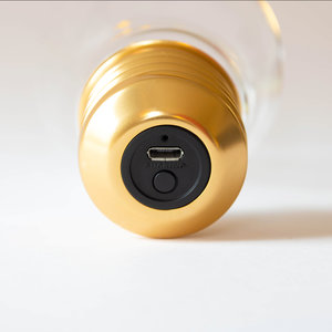Close up of micro USB charging and on button